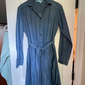 Draper James Denim Blue Button-Up Dress